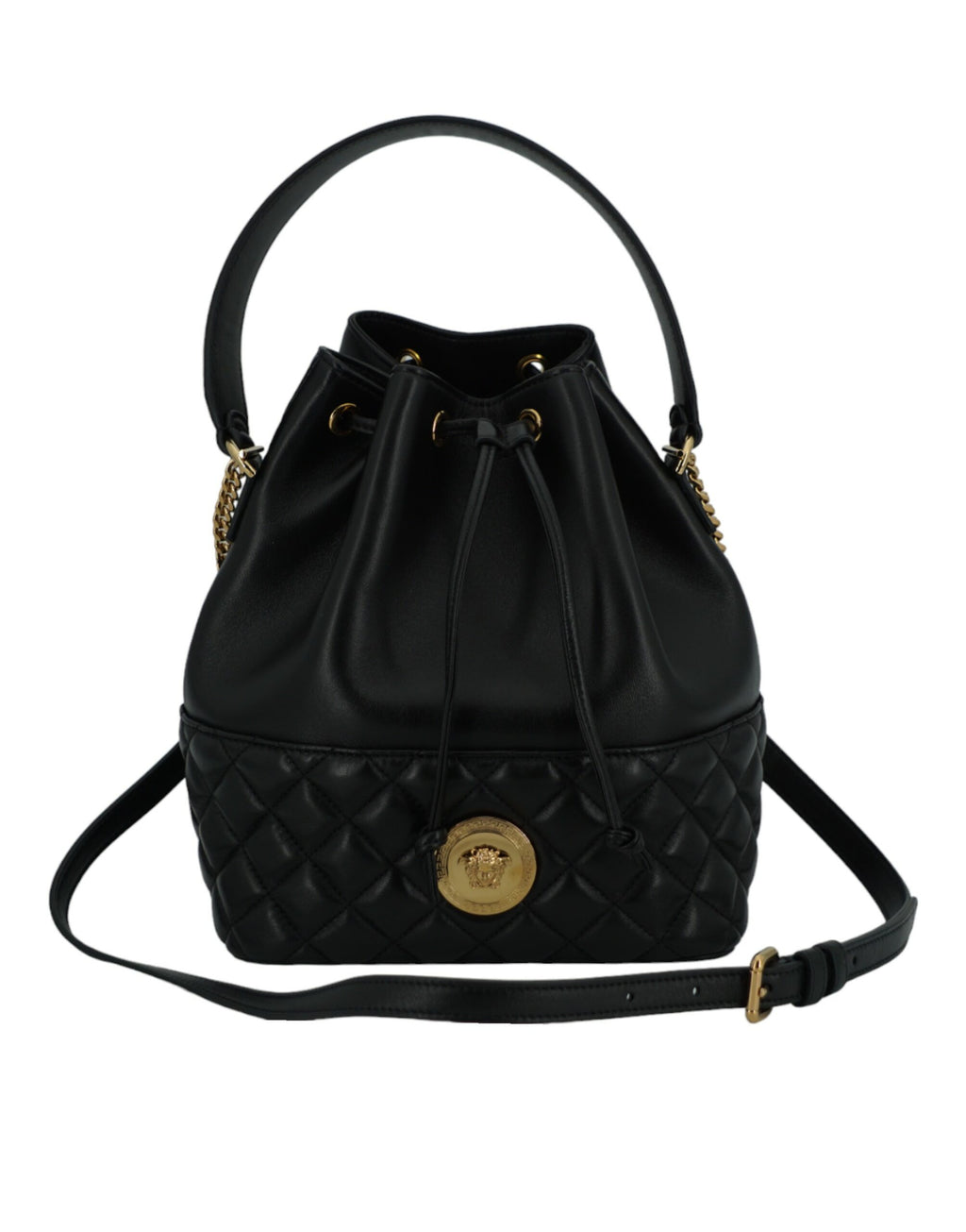 Versace – Black Lambskin Bucket Bag