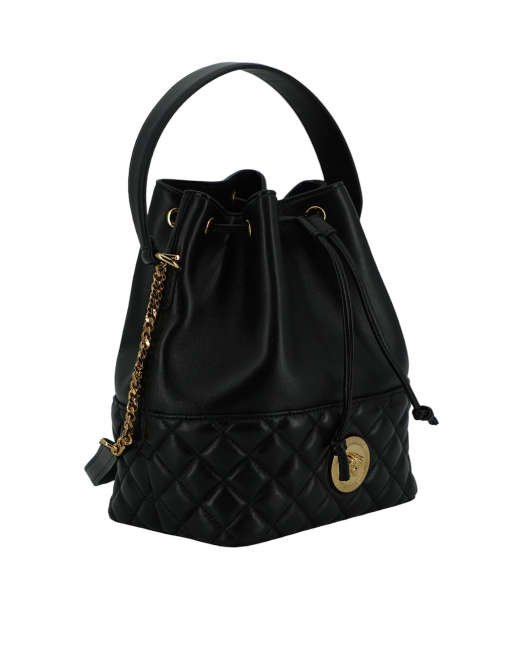 Versace – Black Lambskin Bucket Bag