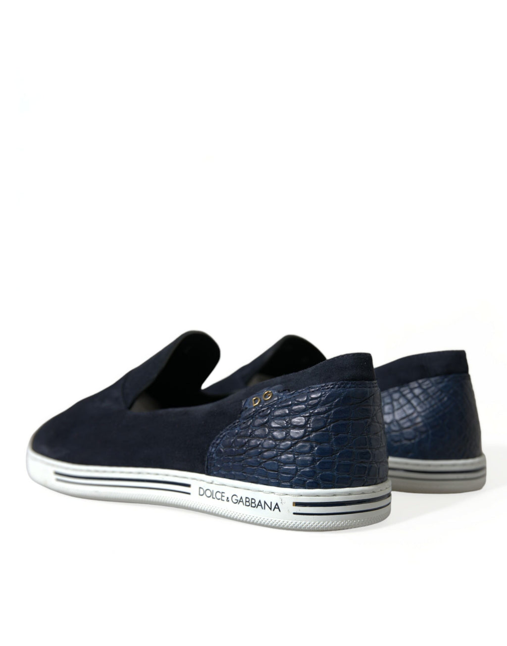 Dolce & Gabbana - Blue Suede Caiman Loafers Saint Tropez Shoes