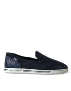 Dolce & Gabbana - Blue Suede Caiman Loafers Saint Tropez Shoes