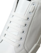 Dolce & Gabbana - White Green Leather Portofino Sneakers