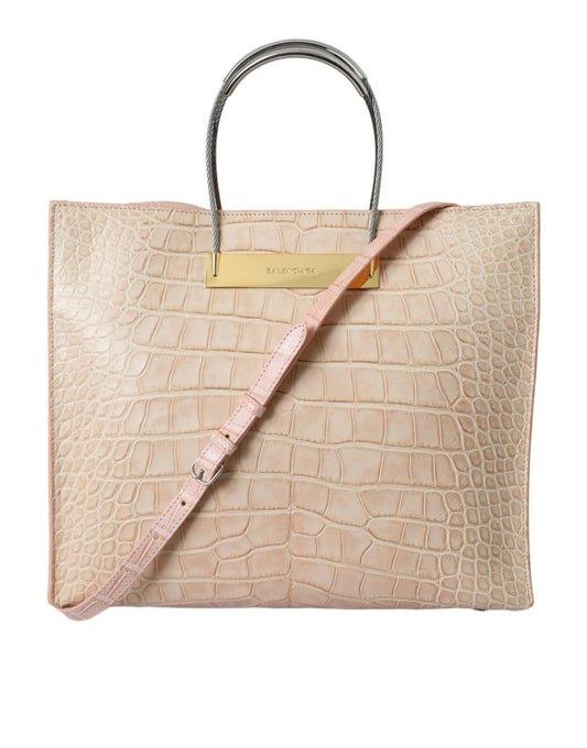 Balenciaga – Alligator Leather Chic Pink Tote Bag