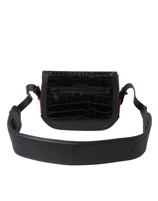 Balenciaga – Black Exotic Crocodile Camera Bag