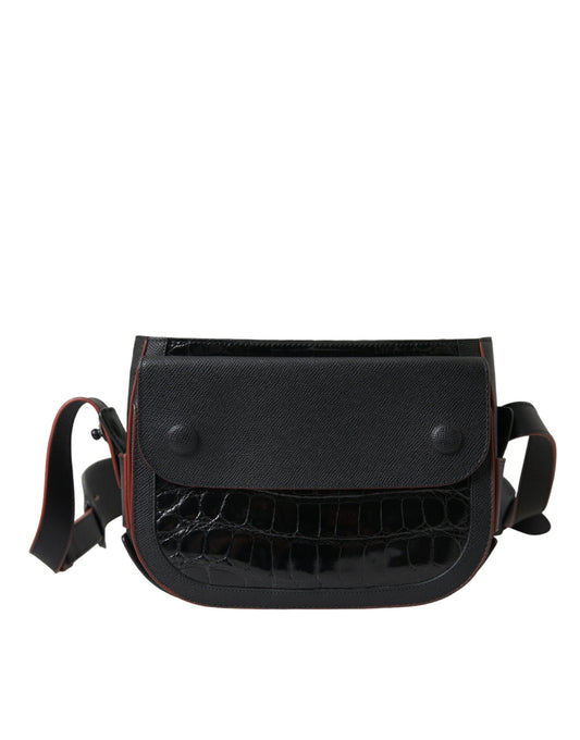 Balenciaga – Black Exotic Crocodile Camera Bag