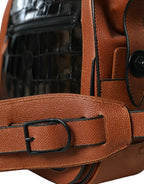 Balenciaga – Black & Brown Crocodile Crossbody Bag