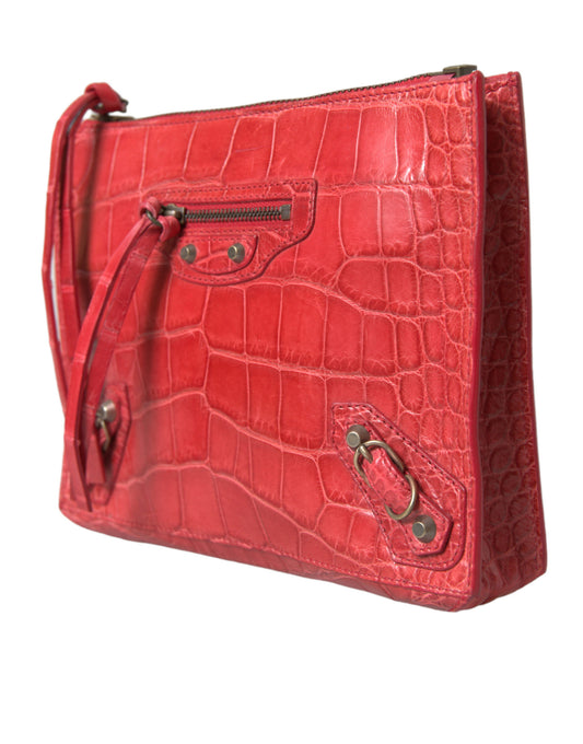 Balenciaga – Exotic Red Alligator Leather Clutch