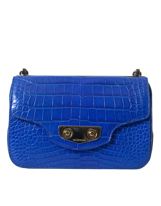 Balenciaga – Alligator Skin Mini Shoulder Bag Blue