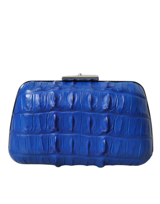 Balenciaga – Electric Blue Crocodile Clutch Bag