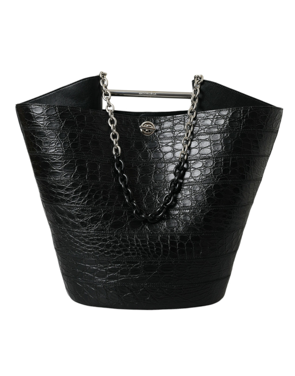 Balenciaga – Crocodile Maxi Bucket Bag Black