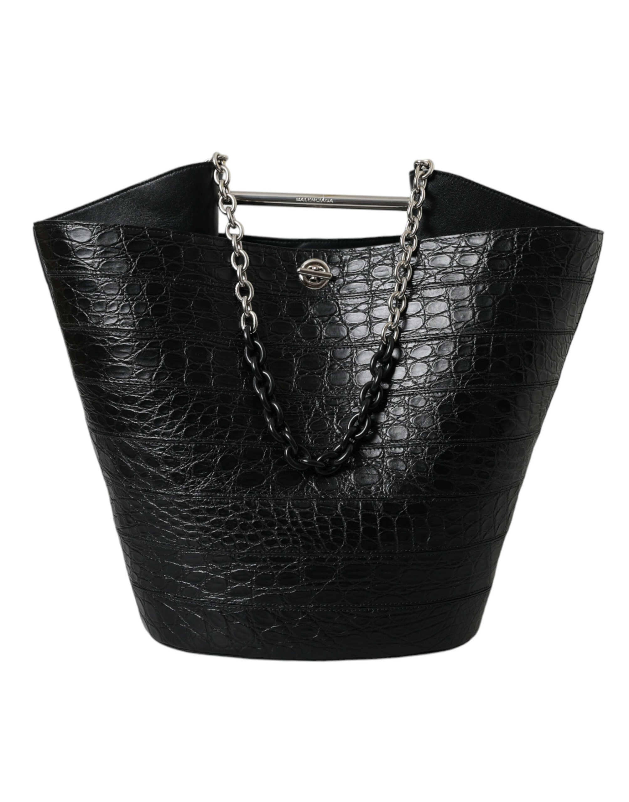 Balenciaga – Crocodile Maxi Bucket Bag Black