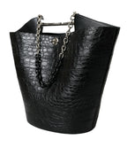 Balenciaga – Crocodile Maxi Bucket Bag Black