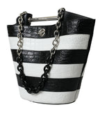 Balenciaga – Crocodile Maxi Bucket Bag Black & White