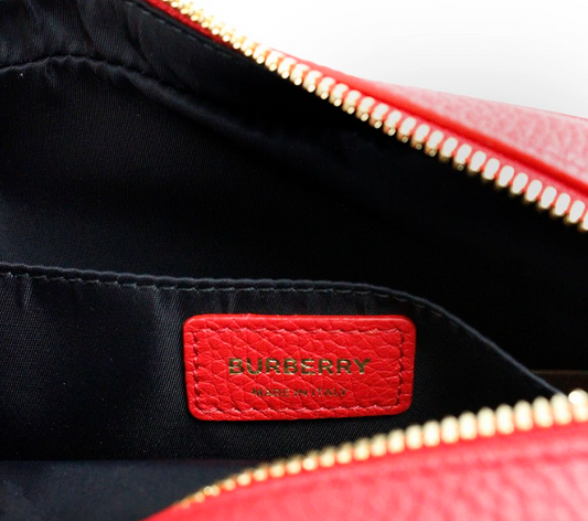 Burberry – Small Red Grainy Leather Camera Bag