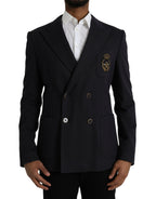 Dolce & Gabbana - Dark Blue Crown Bee Double Breasted Blazer