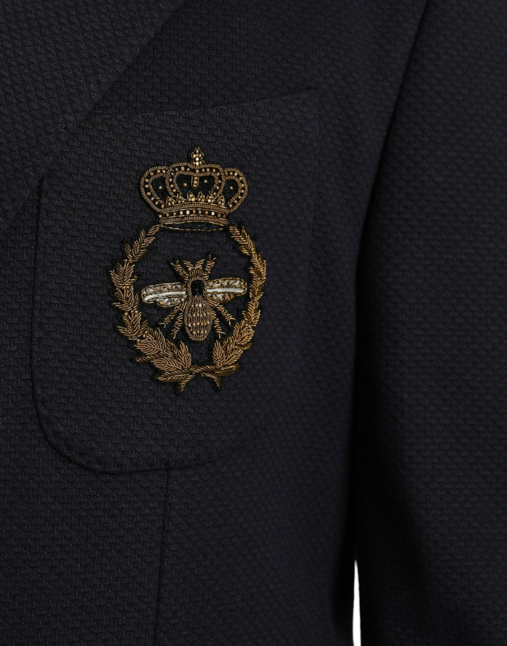 Dolce & Gabbana - Dark Blue Crown Bee Double Breasted Blazer
