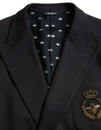 Dolce & Gabbana - Dark Blue Crown Bee Double Breasted Blazer