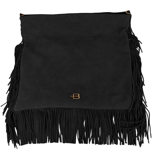 Baldinini Trend – Black Calfskin Crossbody Bag