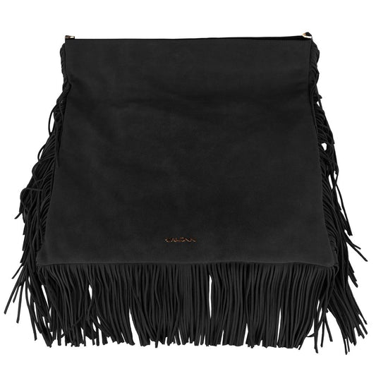Baldinini Trend – Black Calfskin Crossbody Bag