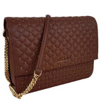 Baldinini – Studded Quilted Crossbody Bag Brown