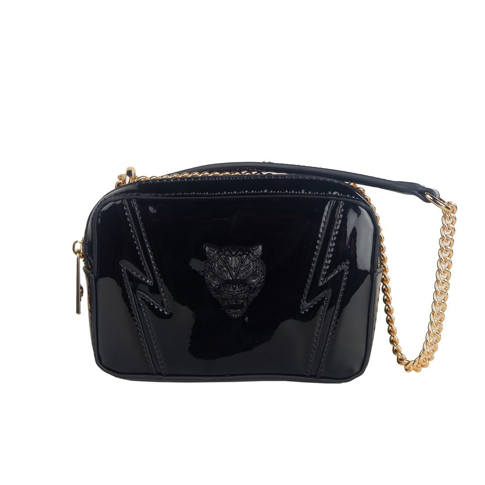Plein Sport- Elegant Black Chain Strap Shoulder Bag
