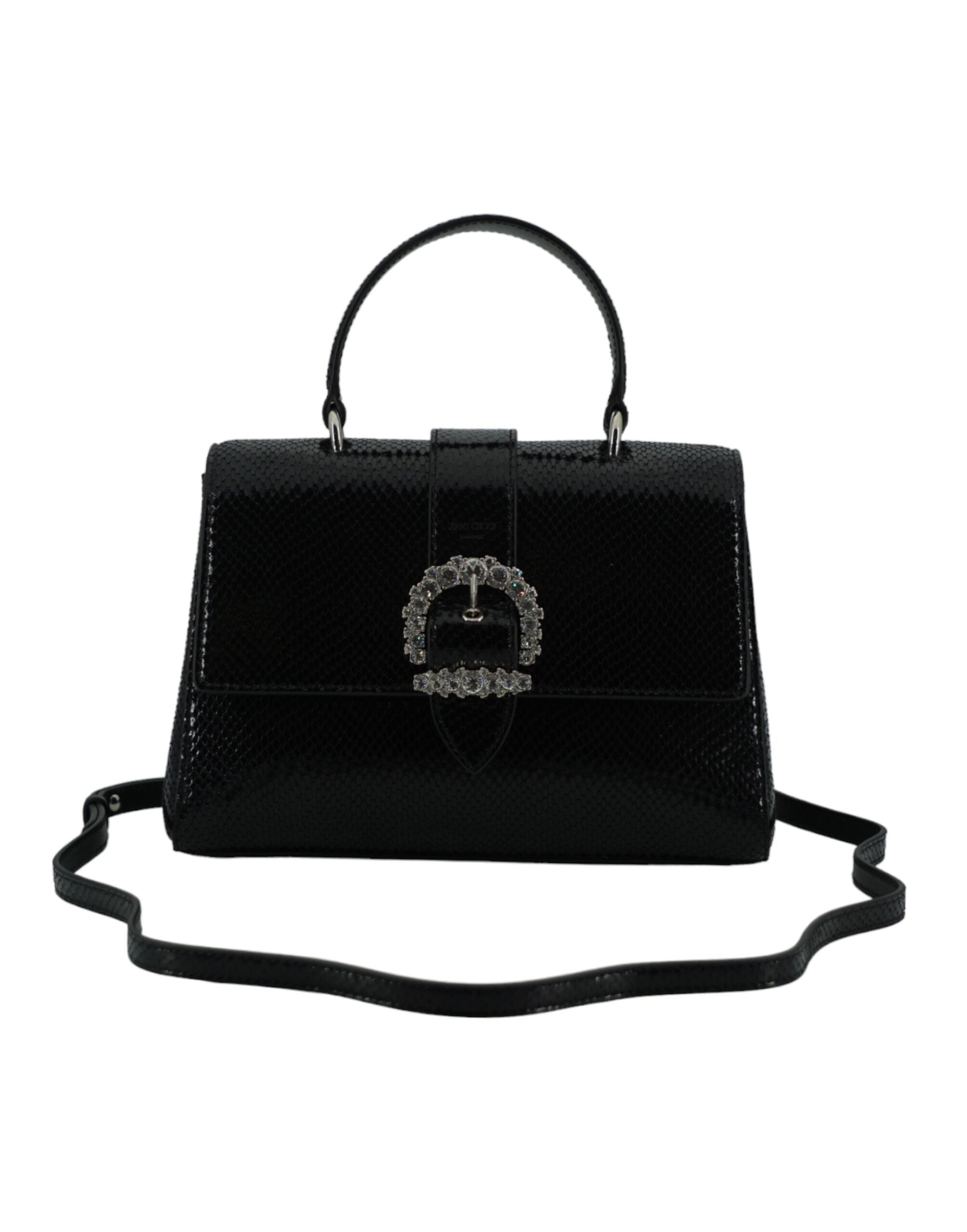 Jimmy Choo – Black Cheri Lizard Leather Top Handle Bag