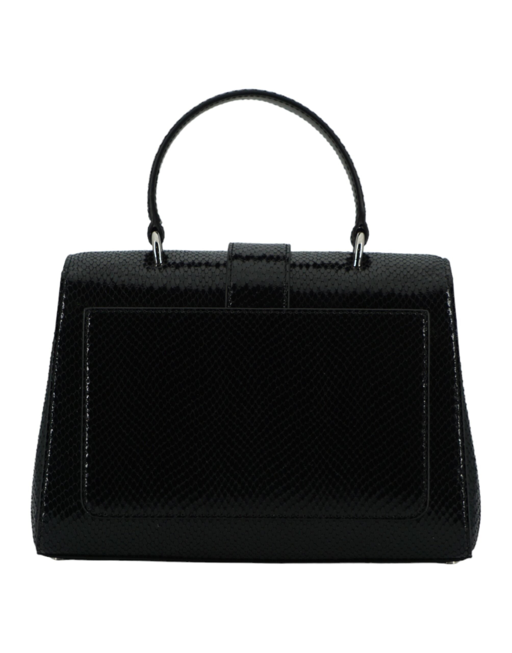 Jimmy Choo – Black Cheri Lizard Leather Top Handle Bag