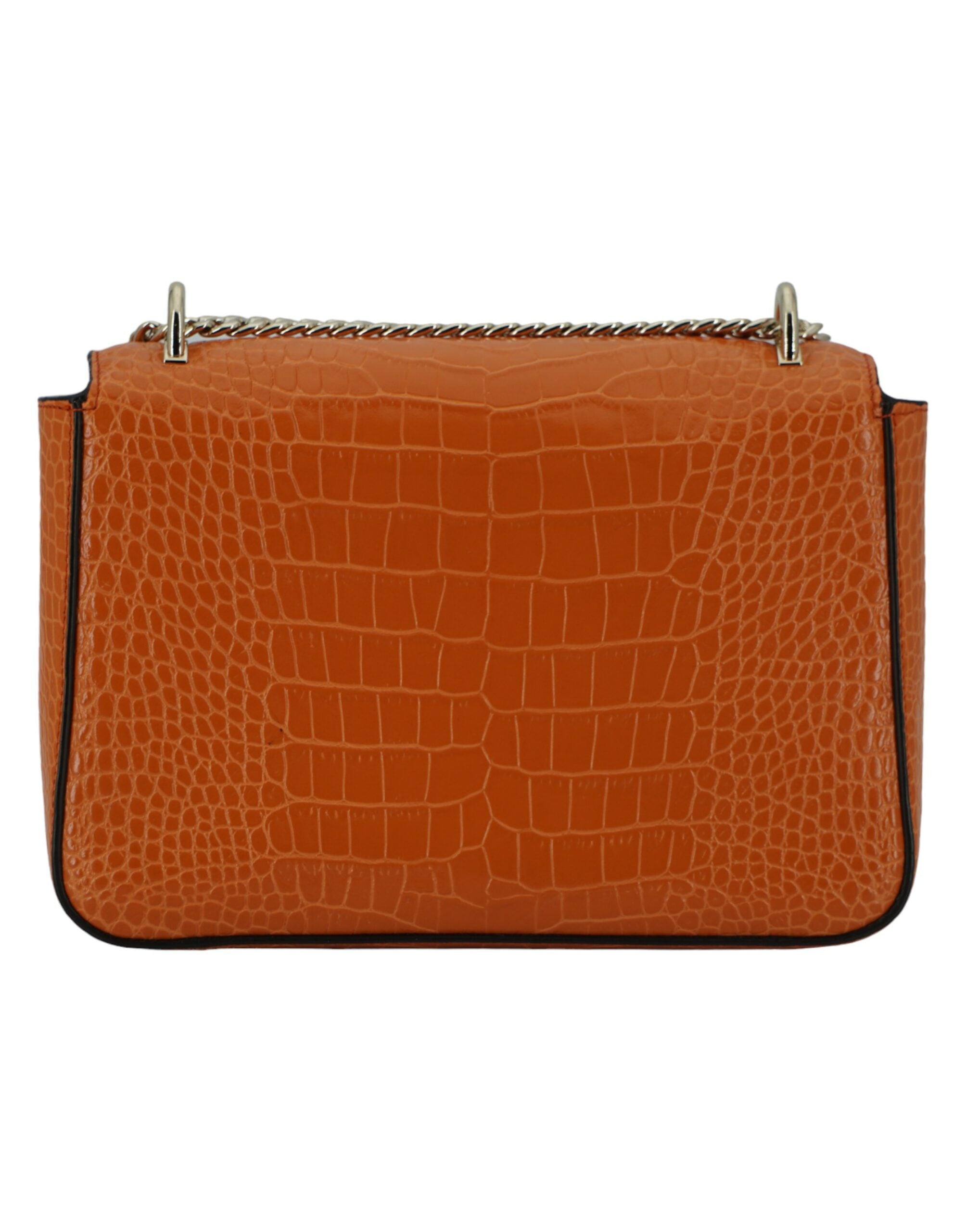 Jimmy Choo – Amber Orange Croc-Embossed Shoulder Bag