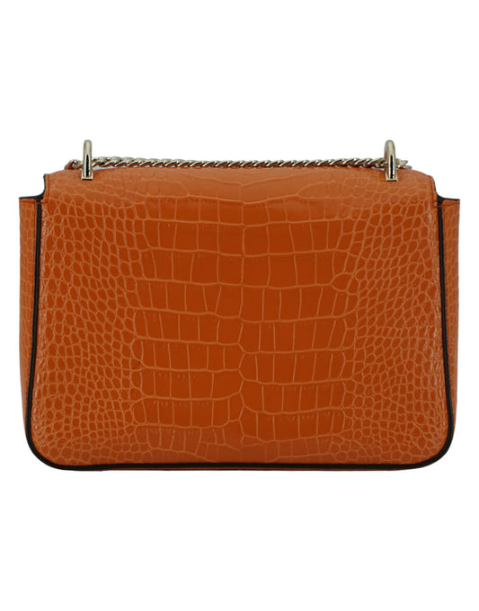 Jimmy Choo – Amber Orange Croc-Embossed Shoulder Bag