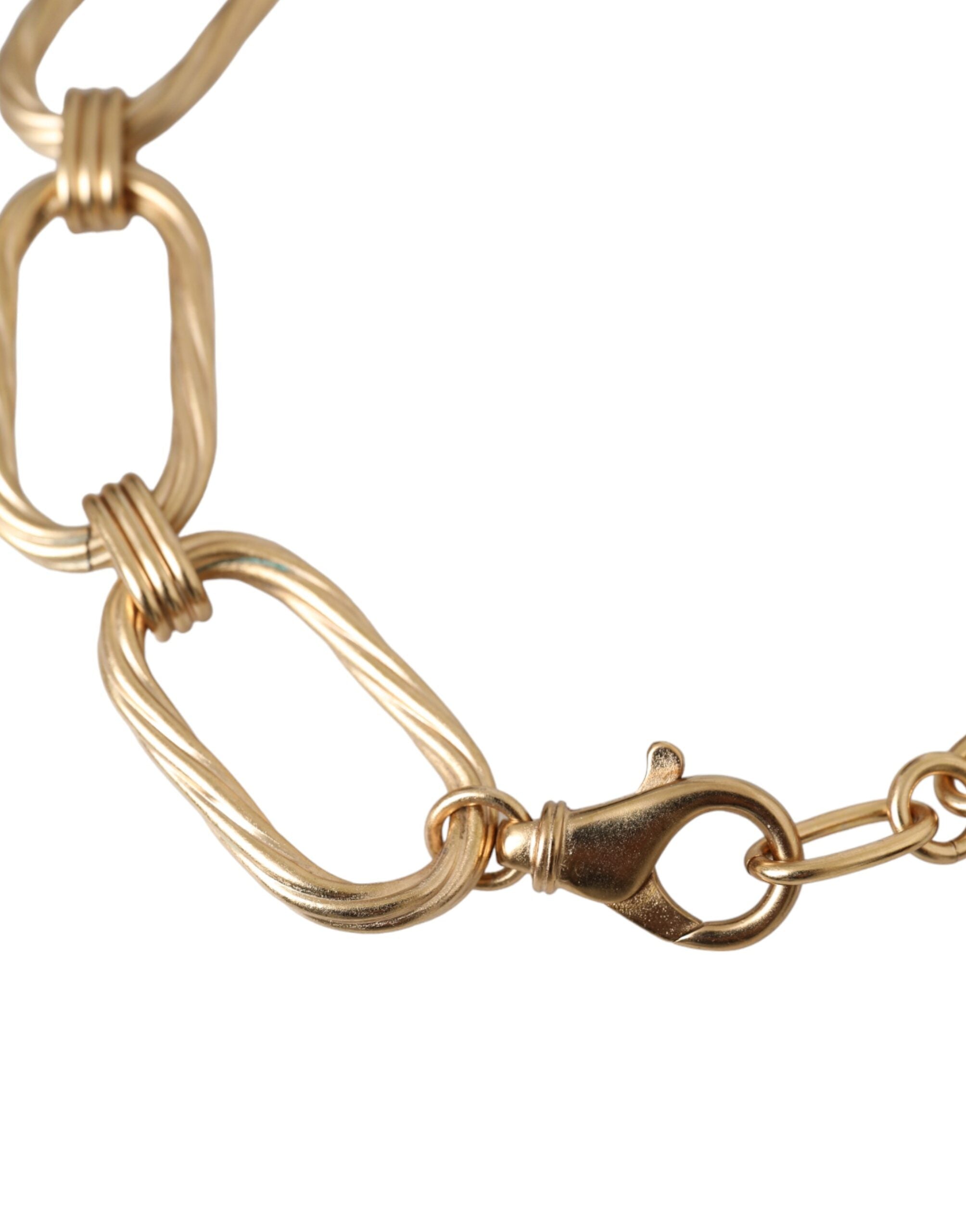 Dolce & Gabbana - Gold Tone Brass Large Link Chain Jewelry Necklace