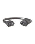 Nialaya - Black Rhodium Lion Bangle Bracelet Women