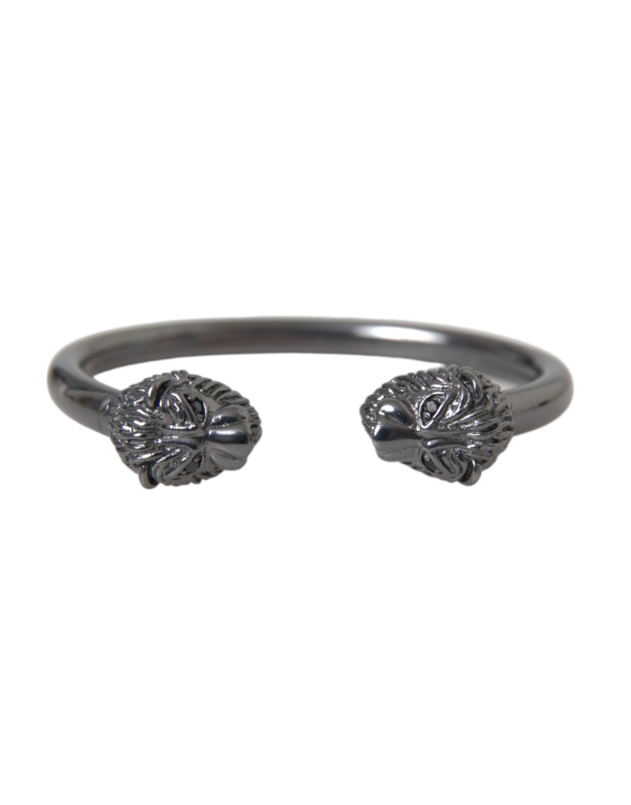 Nialaya - Black Rhodium Lion Bangle Bracelet Women