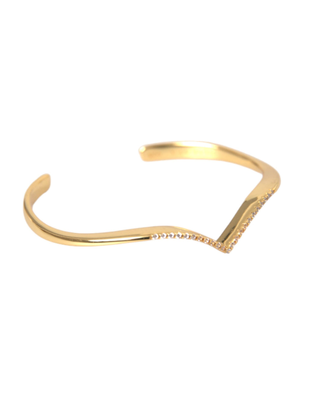 Nialaya - Arched Wing Cuff Skyfall Gold CZ 925 Bracelet