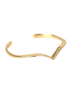 Nialaya - Arched Wing Cuff Skyfall Gold CZ 925 Bracelet