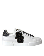 Dolce & Gabbana - White Leather DG Logo Casual Low Top Sneakers