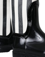 Dolce & Gabbana - Black Rubber Knee High Flat Boots Shoes