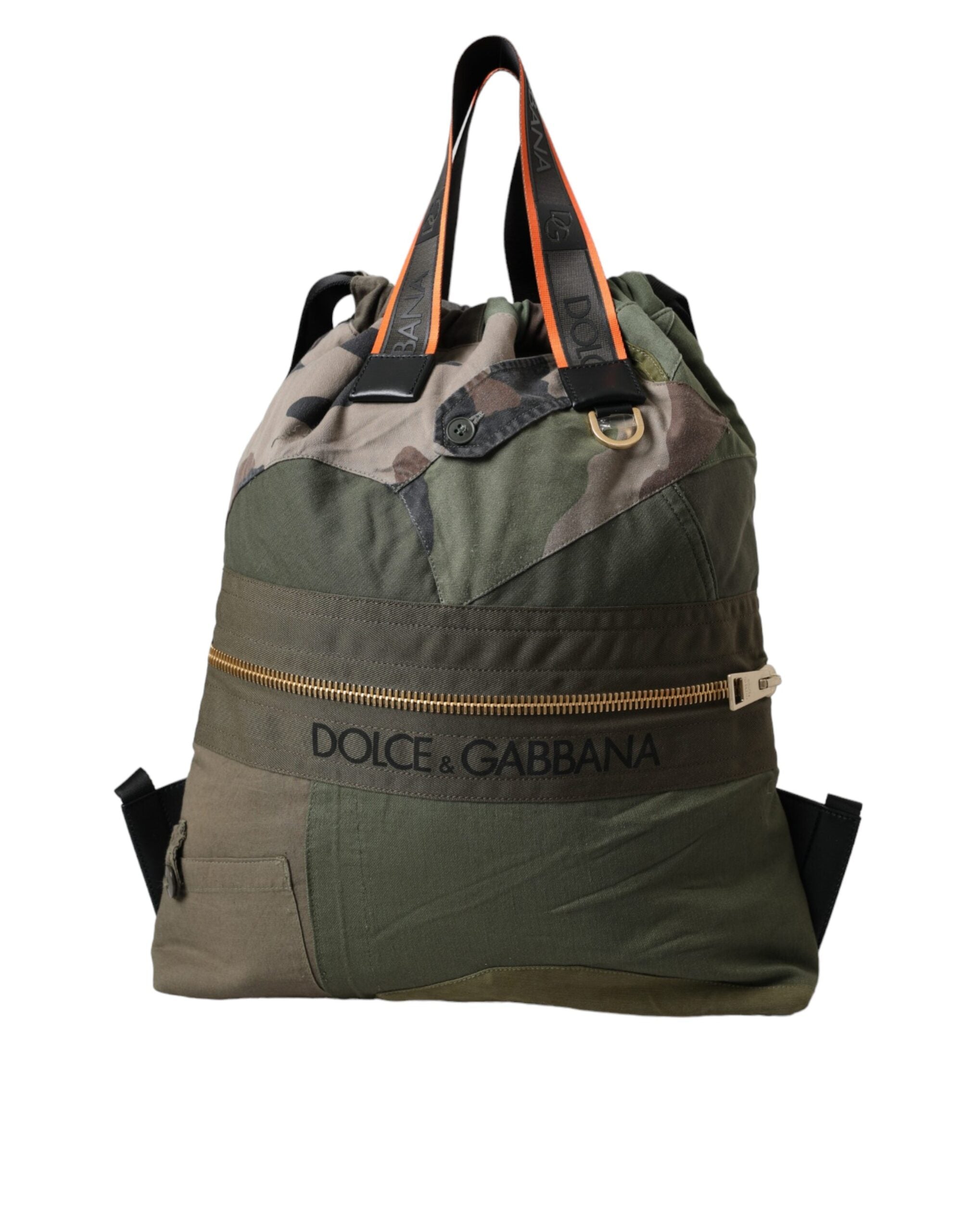Dolce & Gabbana - Military Green Patchwork Rucksack Backpack