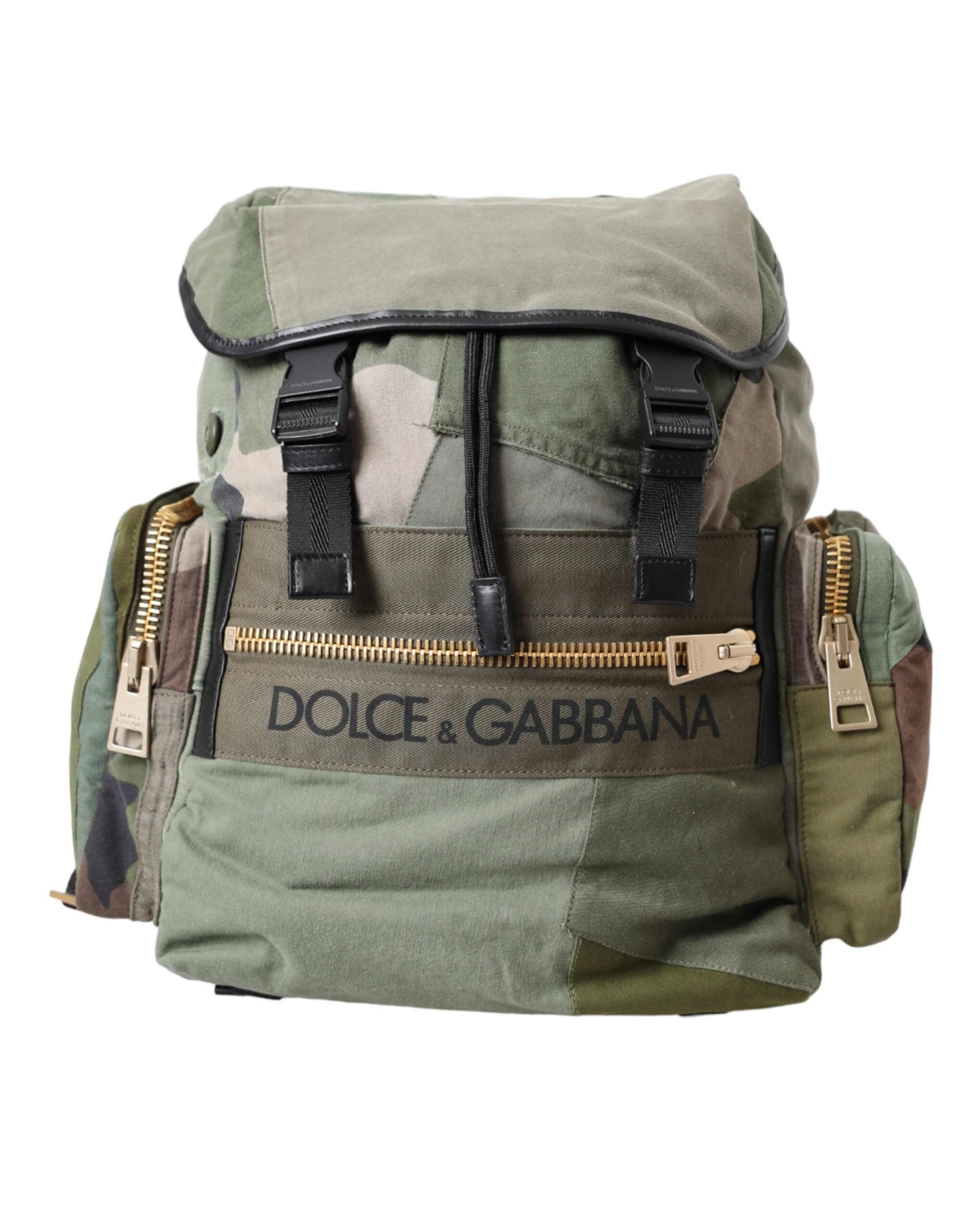 Dolce & Gabbana - Military Green Patchwork Rucksack Backpack