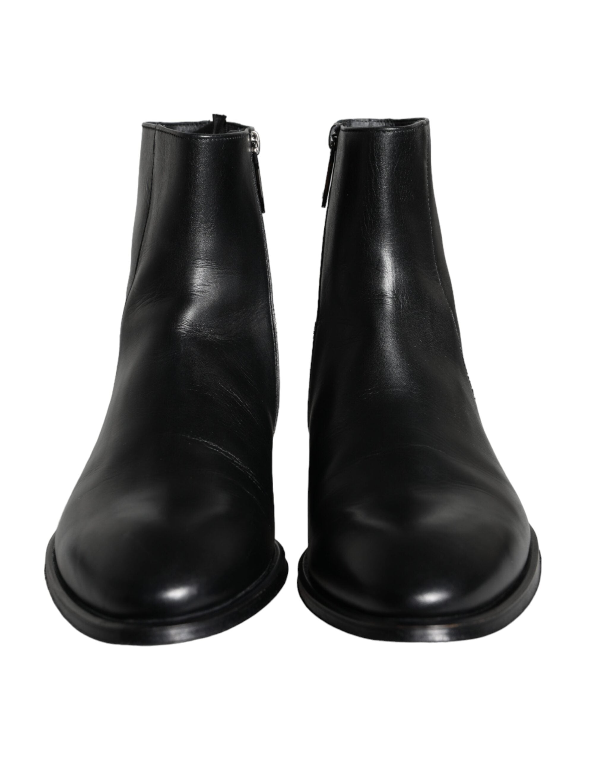 Dolce & Gabbana - Black Calf Leather Men Ankle Boots