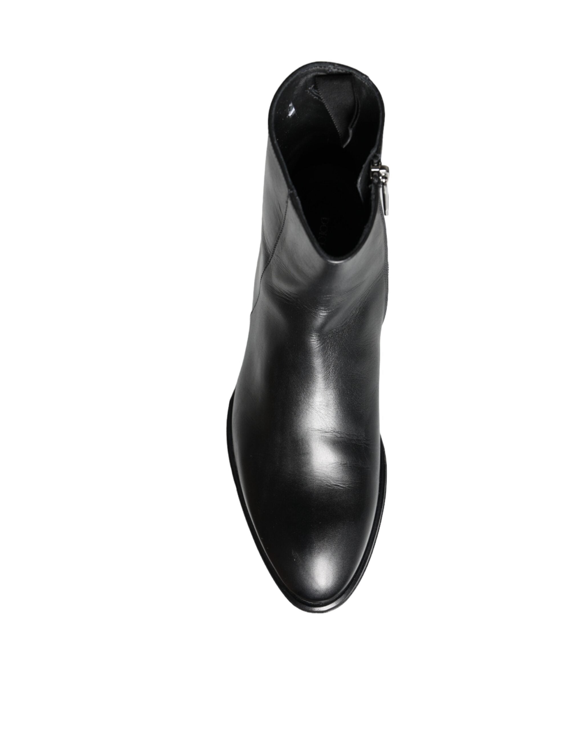 Dolce & Gabbana - Black Calf Leather Men Ankle Boots