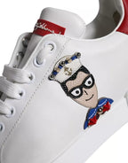 Dolce & Gabbana – White & Red Patch Portofino Sneakers