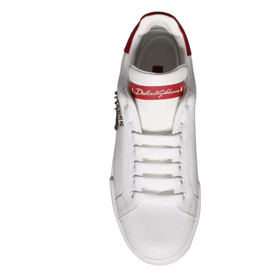 Dolce & Gabbana – White & Red Patch Portofino Sneakers