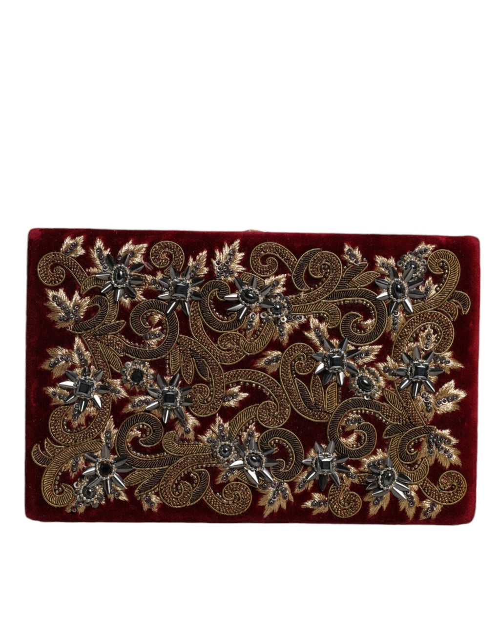 Dolce & Gabbana – Embellished Mini Clutch in Red Velvet