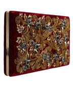 Dolce & Gabbana – Embellished Mini Clutch in Red Velvet