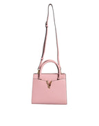 Versace - Pink Small Top Handle Grainy Calf Leather Crossbody Bag