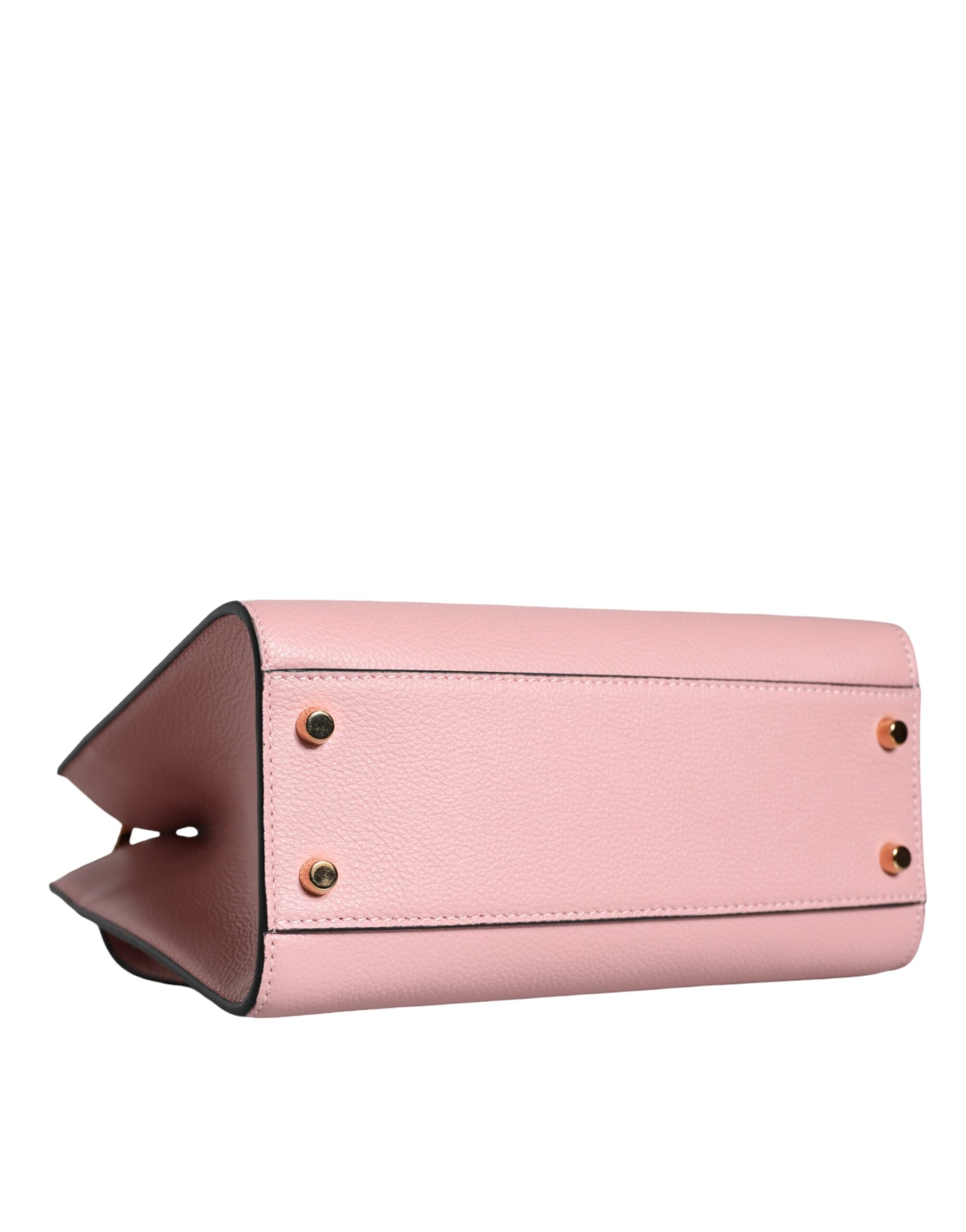 Versace - Pink Small Top Handle Grainy Calf Leather Crossbody Bag