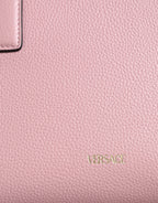 Versace - Pink Small Top Handle Grainy Calf Leather Crossbody Bag