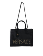 Versace – Black Crossbody Bag with Dual Handles