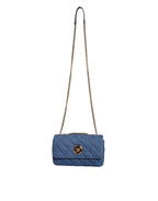 Versace – Blue Quilted Denim Crossbody Bag