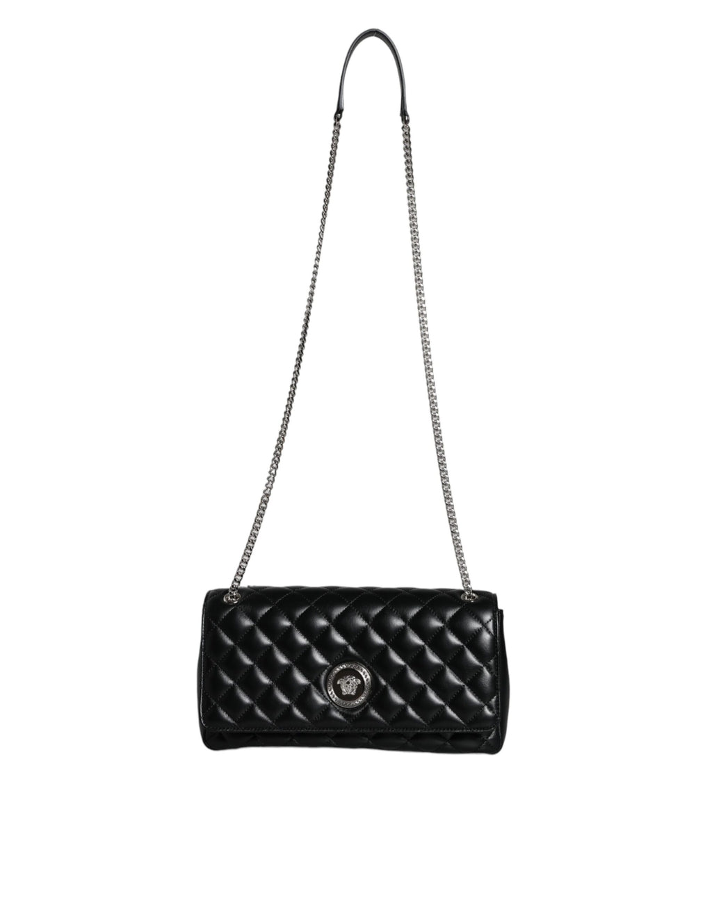 Versace – Black Quilted Lambskin Crossbody Bag