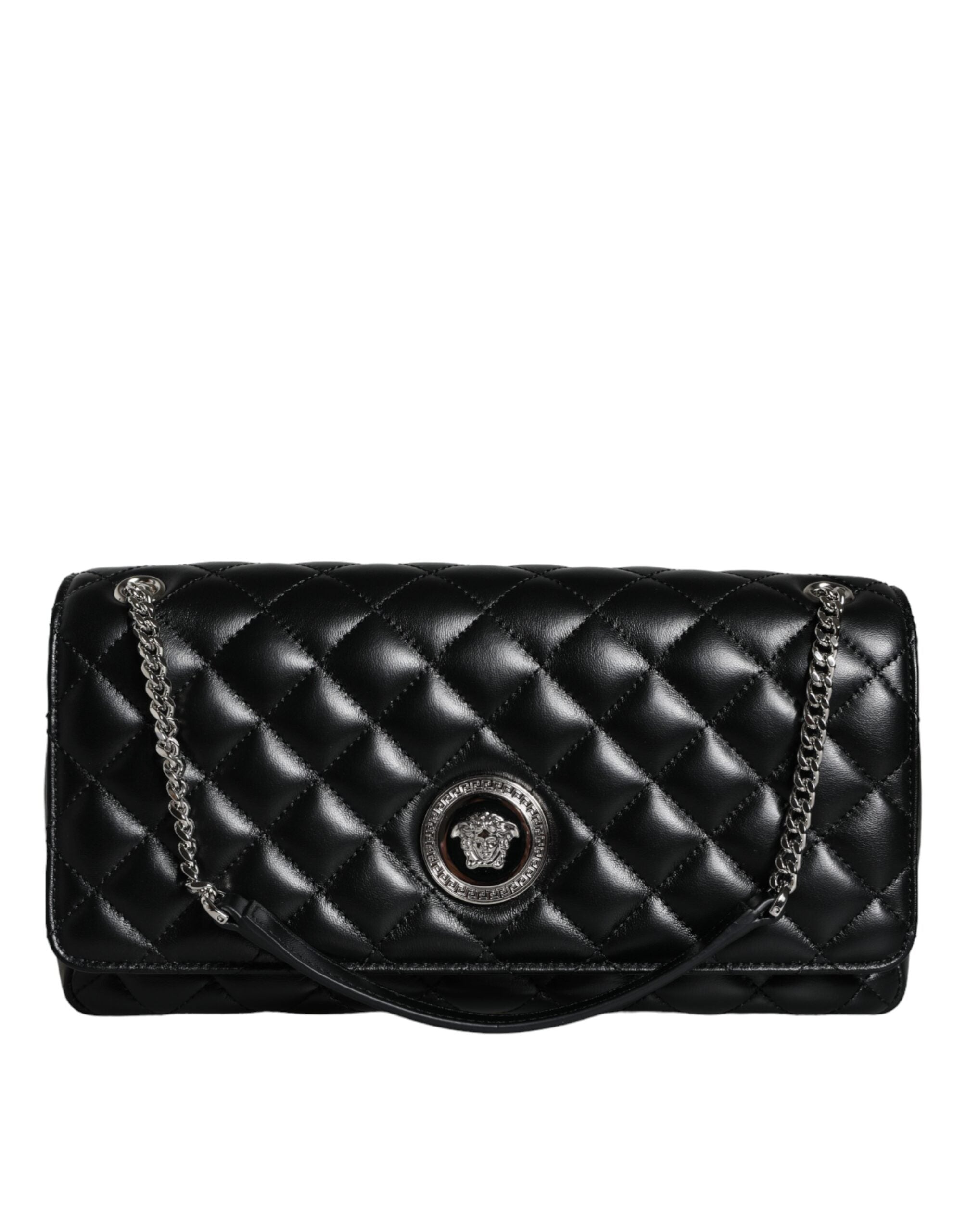 Versace – Black Quilted Lambskin Crossbody Bag